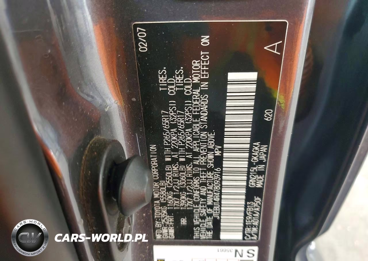 2007 Toyota 4Runner Sport Edition VIN:JTEBU14R478093916 - 13
