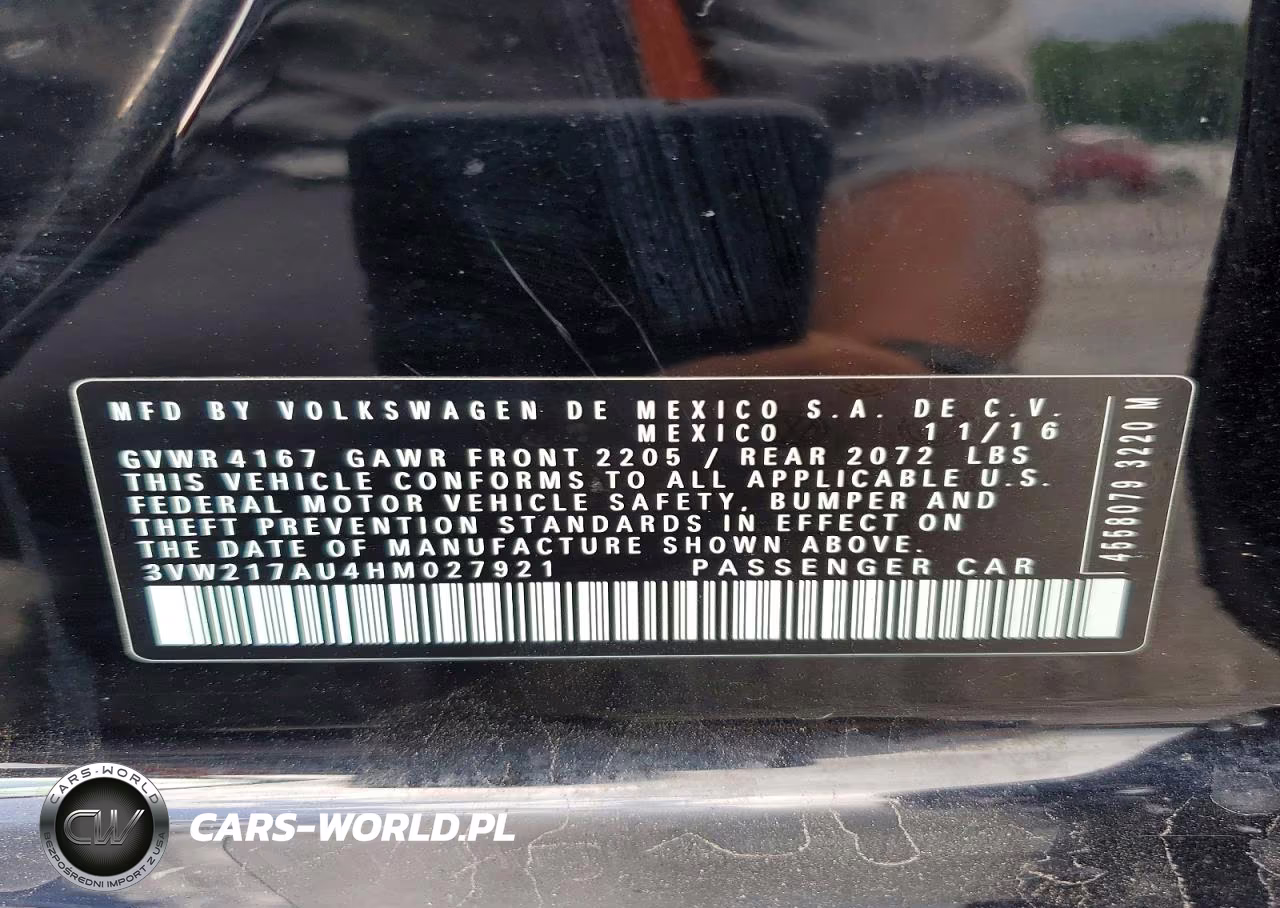2017 Volkswagen Golf S VIN:3VW217AU4HM027921 - 12