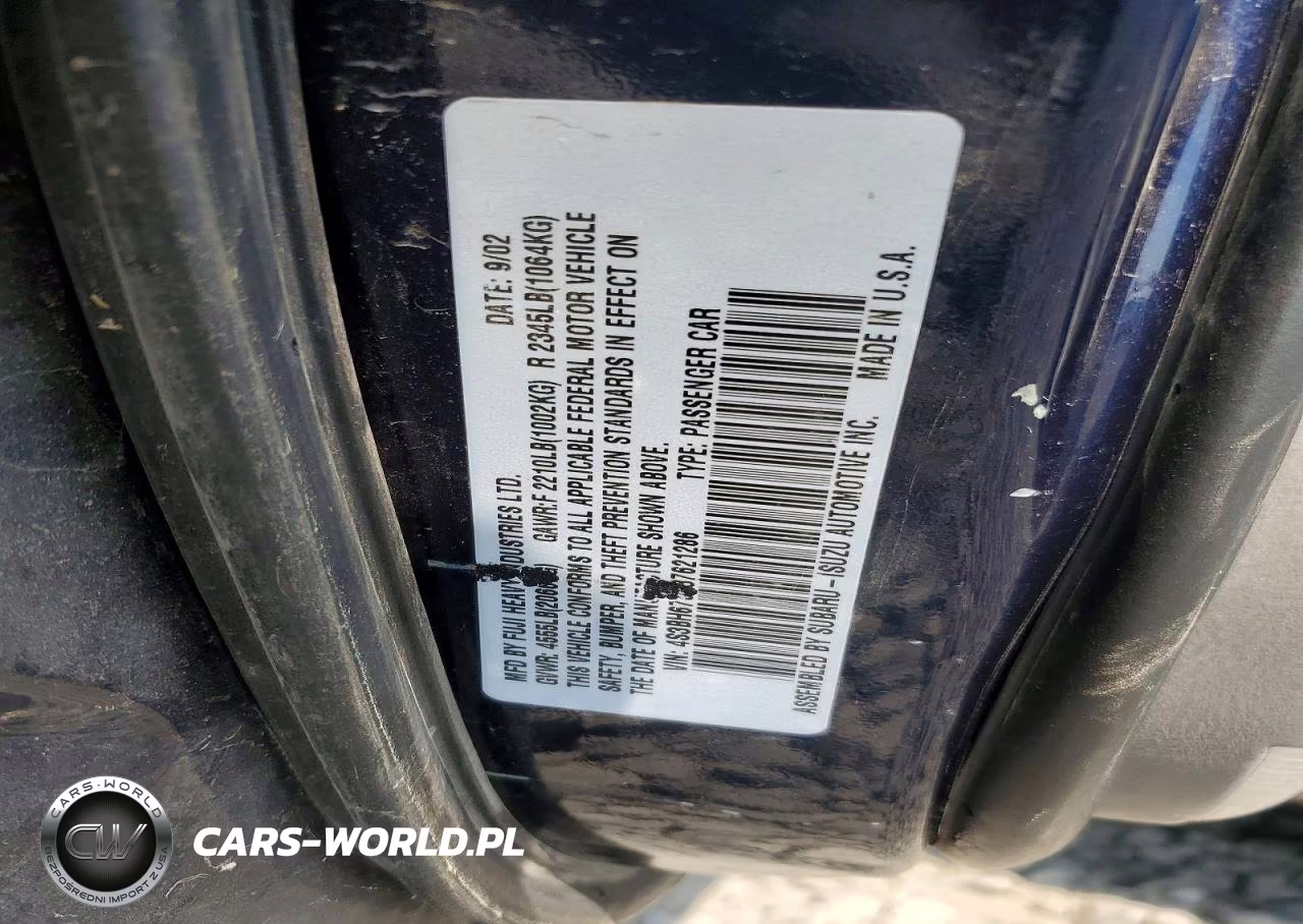 2003 Subaru Legacy Outback Awp VIN:4S3BH675037621286 - 12