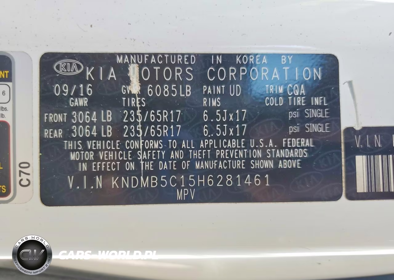 2017 Kia Sedona Lx VIN:KNDMB5C15H6281461 - 13