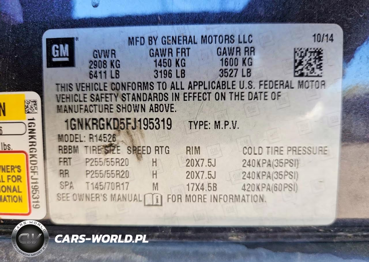2015 Chevrolet Traverse Lt VIN:1GNKRGKD5FJ195319 - 13