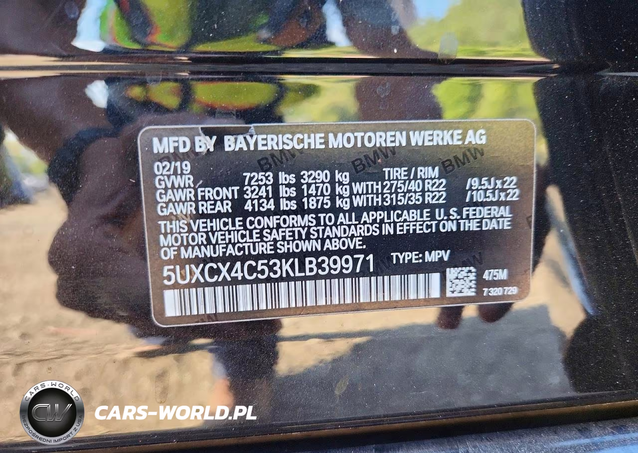 2019 BMW X7 xDrive50I VIN:5UXCX4C53KLB39971 - 13