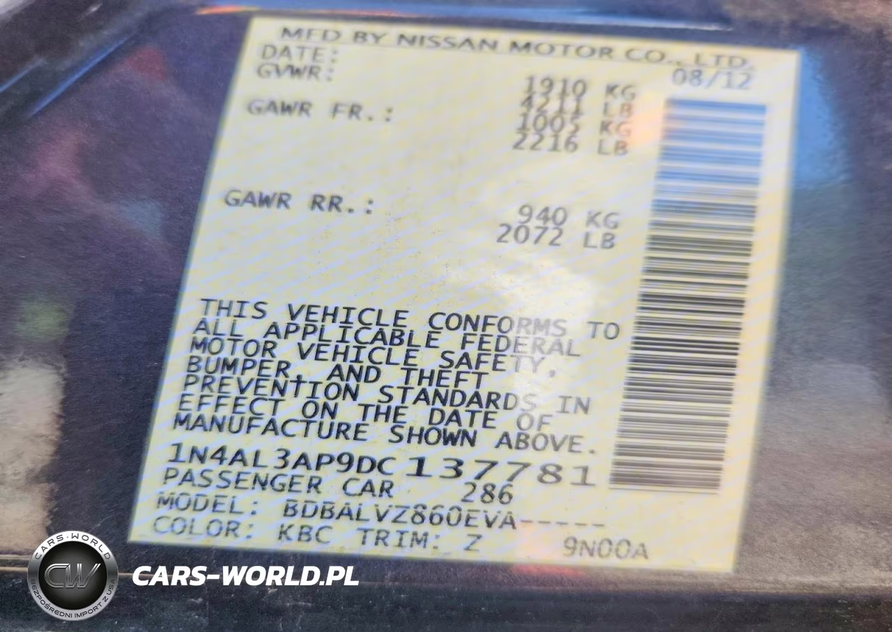 2013 Nissan Altima 2.5 VIN:1N4AL3AP9DC137781 - 12