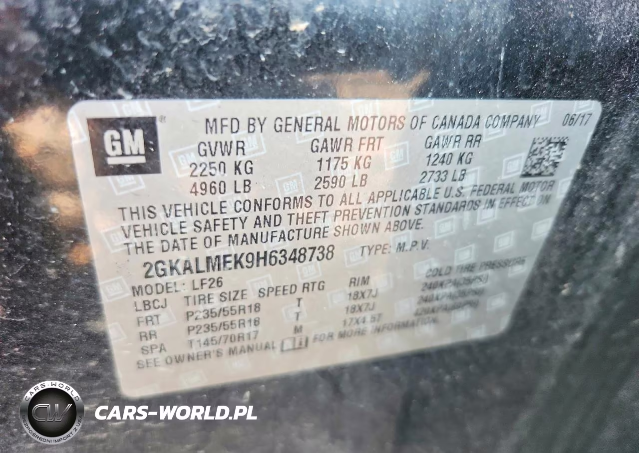 2017 GMC Terrain Sle VIN:2GKALMEK9H6348738 - 13