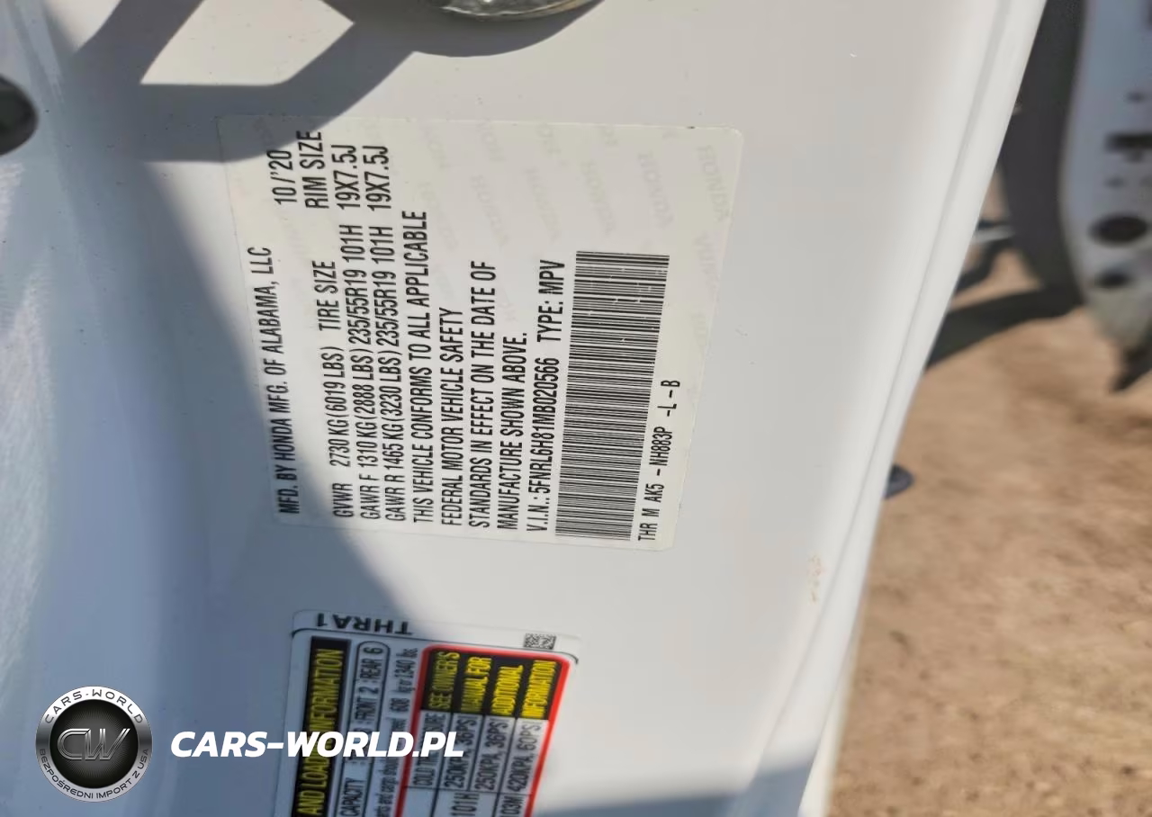 2021 Honda Odyssey Touring VIN:5FNRL6H81MB020566 - 12