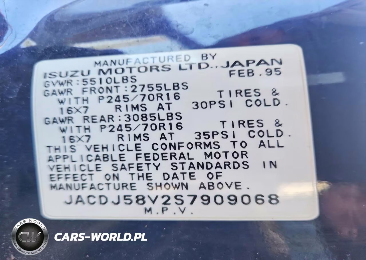 1995 Isuzu Trooper S VIN:JACDJ58V2S7909068 - 14