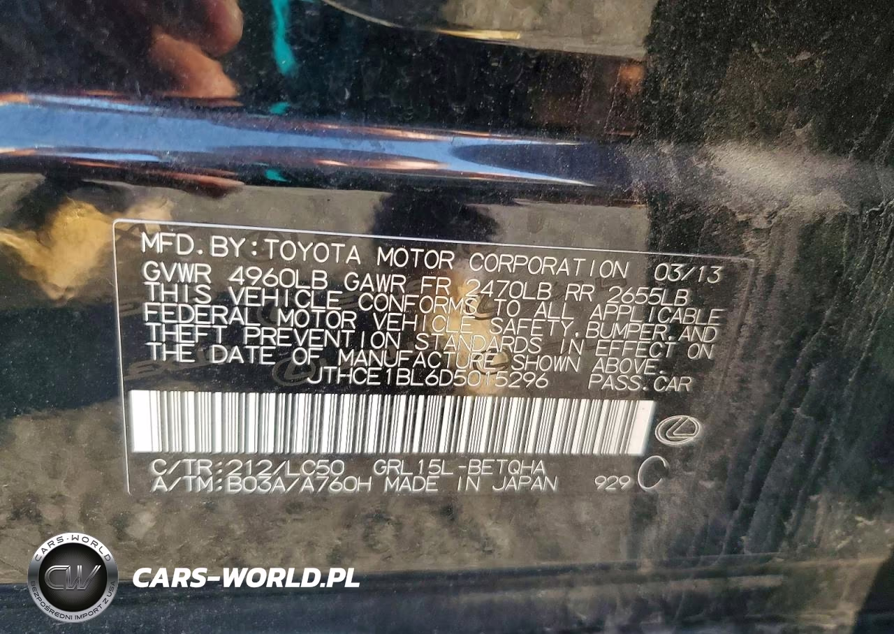 2013 Lexus Gs 350 VIN:JTHCE1BL6D5015296 - 13