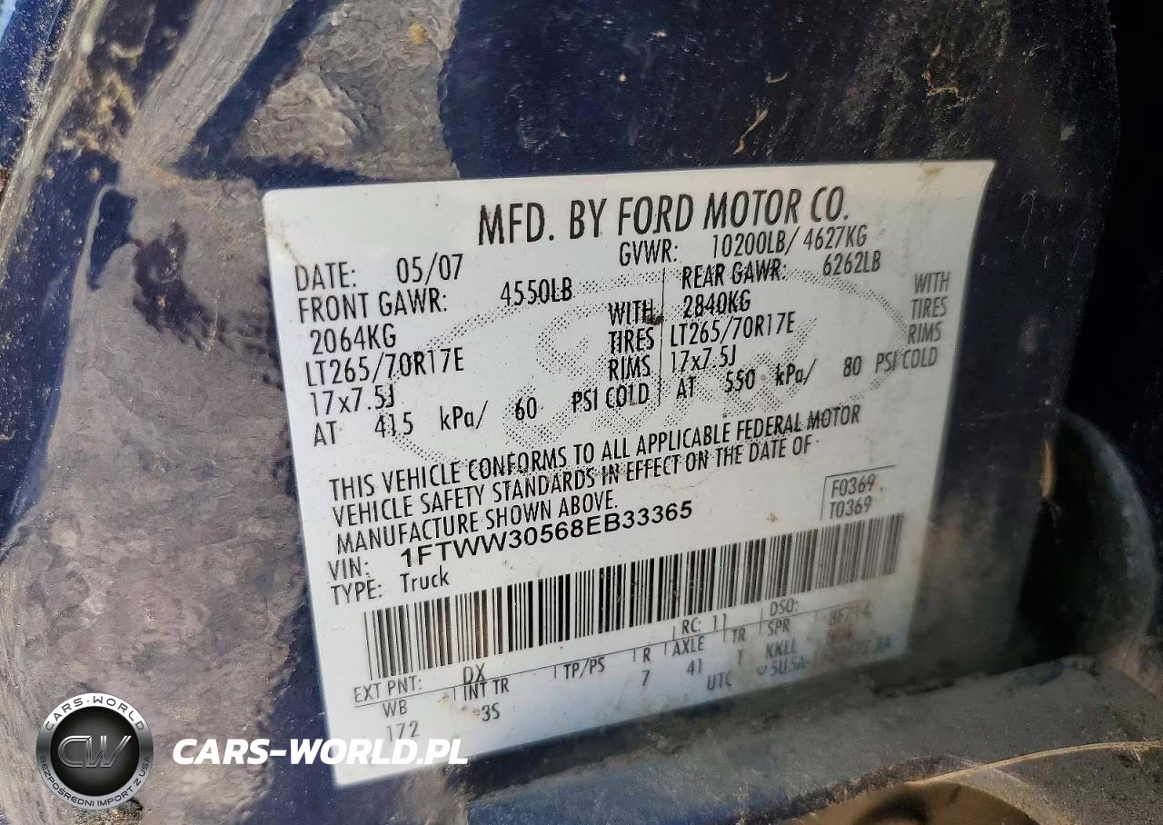2008 Ford F350 Srw Super Duty VIN:1FTWW30568EB33365 - 12