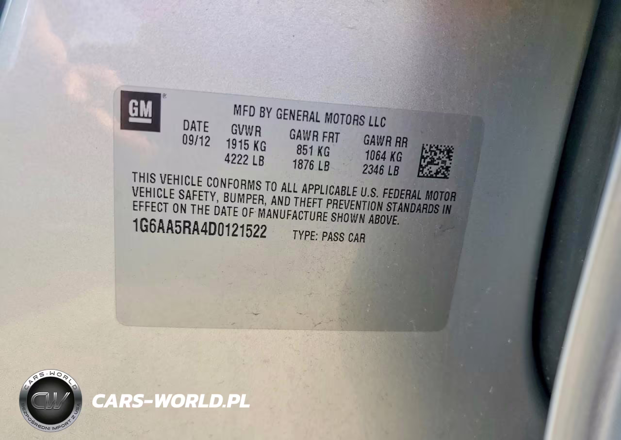 2013 Cadillac Ats VIN:1G6AA5RA4D0121522 - 12