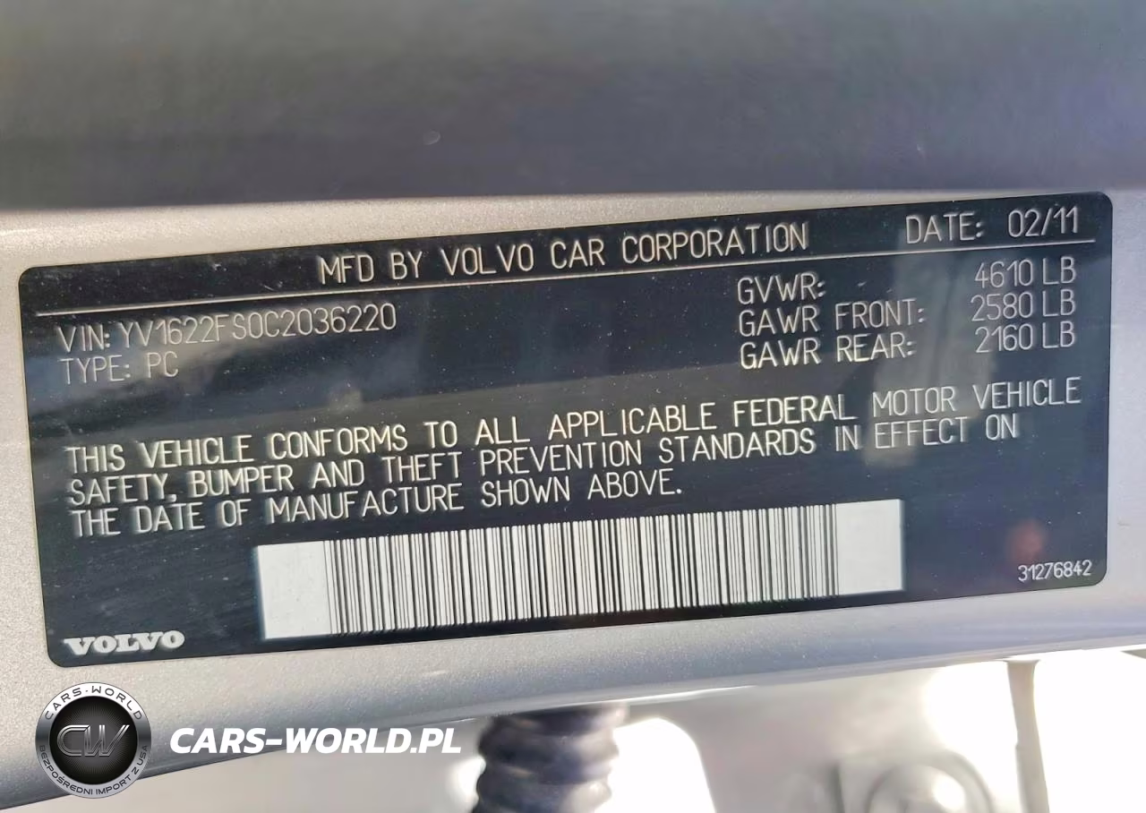2012 Volvo S60 T5 VIN:YV1622FS0C2036220 - 12