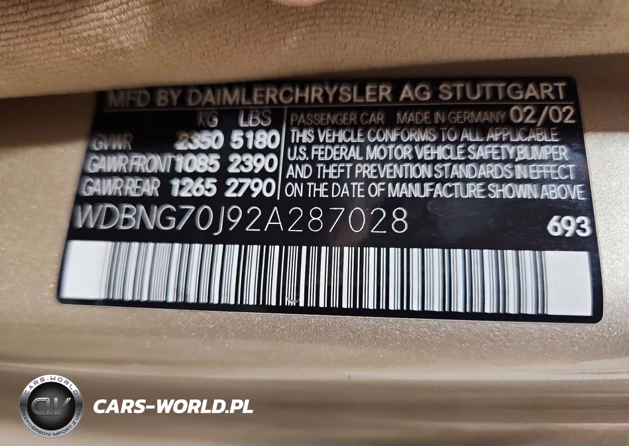 2002 Mercedes-Benz S 430 VIN:WDBNG70J92A287028 - 12