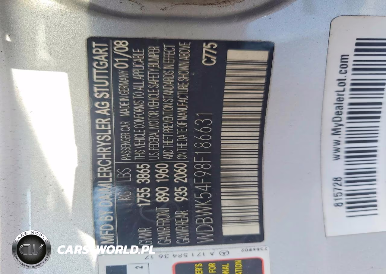2008 Mercedes-Benz Slk 280 VIN:WDBWK54F98F186631 - 12