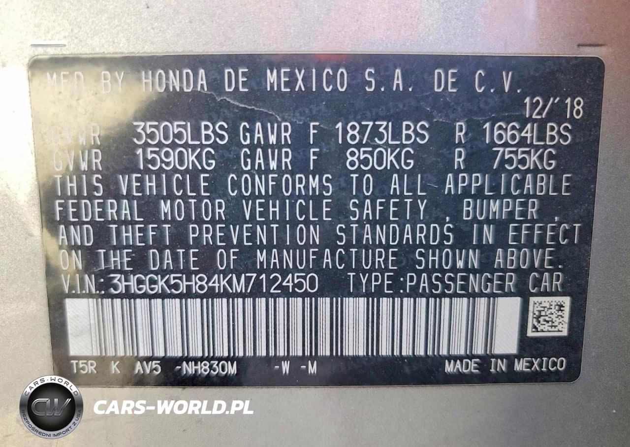 2019 Honda Fit Ex VIN:3HGGK5H84KM712450 - 12