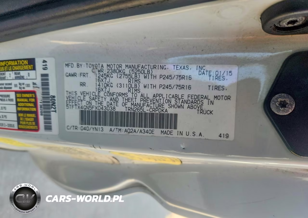 2015 Toyota Tacoma Prerunner Access Cab VIN:5TFTX4GN5FX043038 - 12