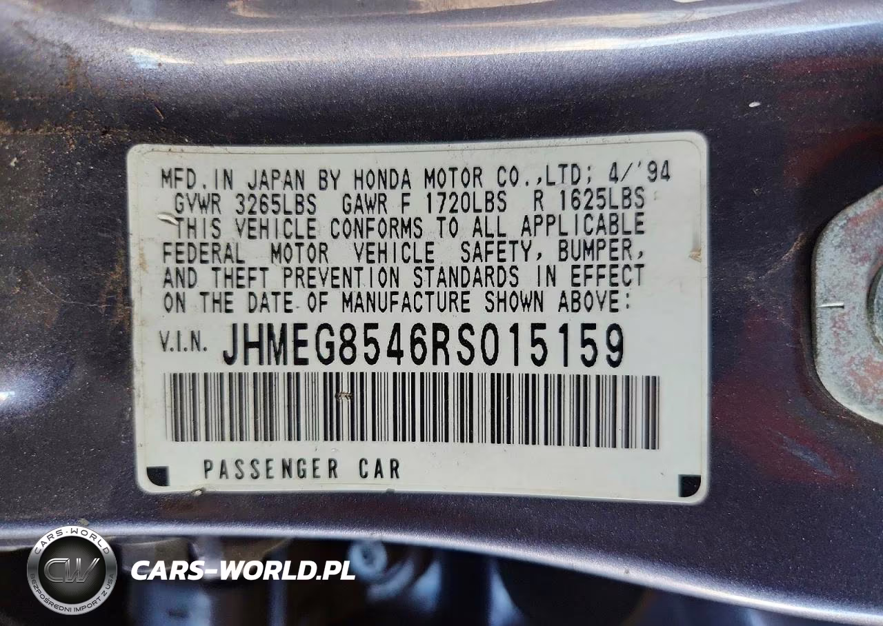 1994 Honda Civic Dx VIN:JHMEG8546RS015159 - 12