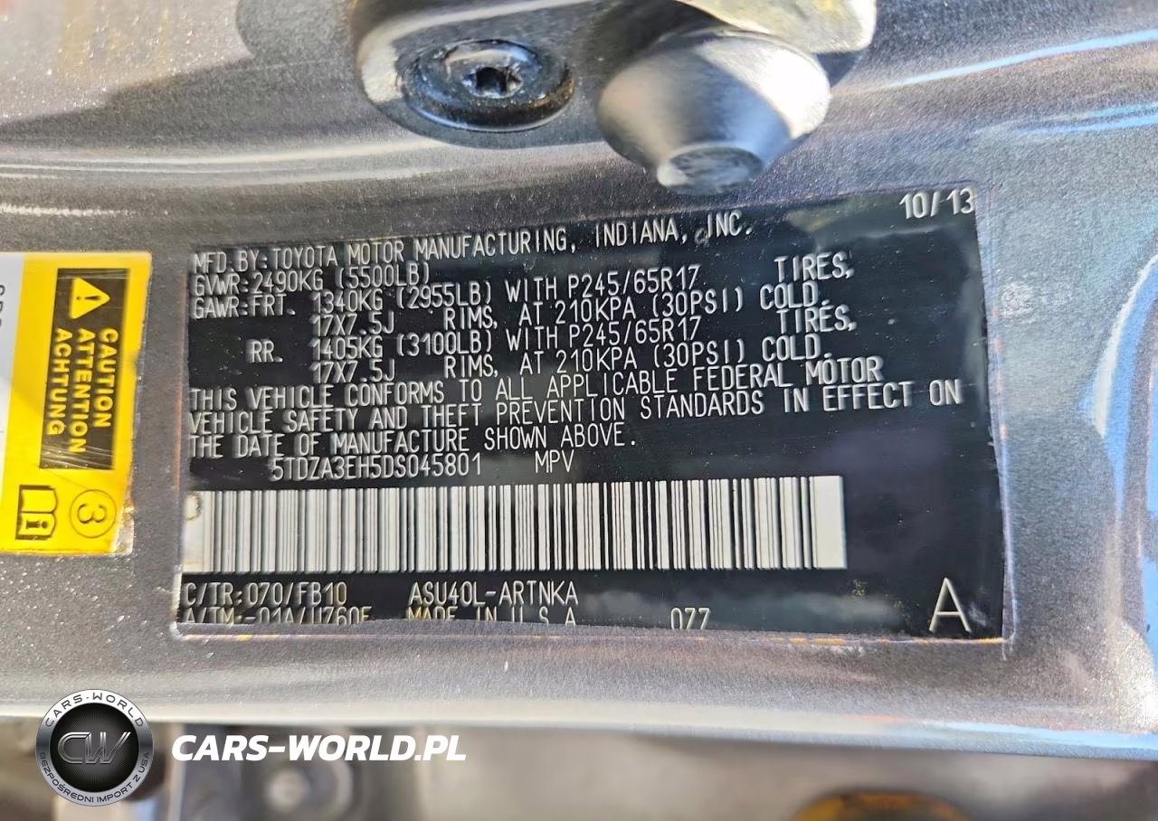 2013 Toyota Highlander Base VIN:5TDZA3EH5DS045801 - 14