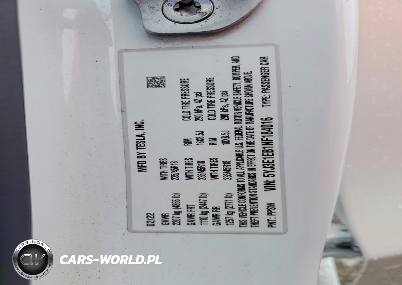2022 Tesla Model 3 VIN:5YJ3E1EB1NF184016 - 13
