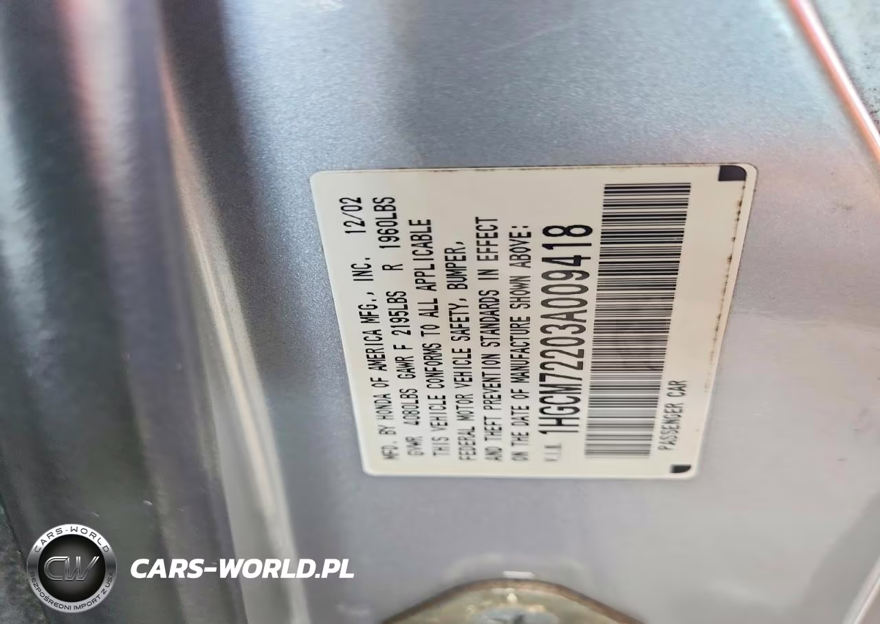 2003 Honda Accord Lx VIN:1HGCM72203A009418 - 12