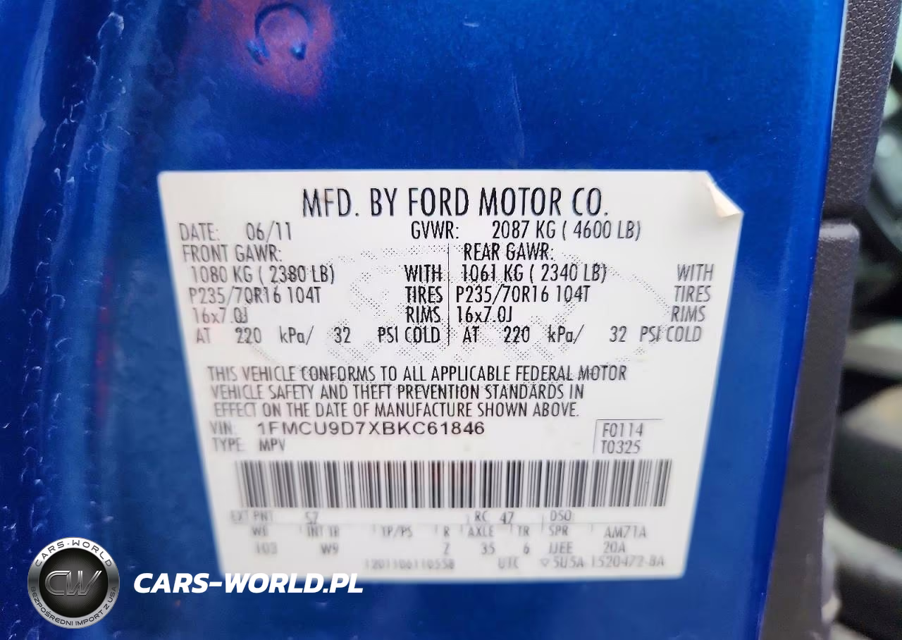 2011 Ford Escape Xlt VIN:1FMCU9D7XBKC61846 - 12