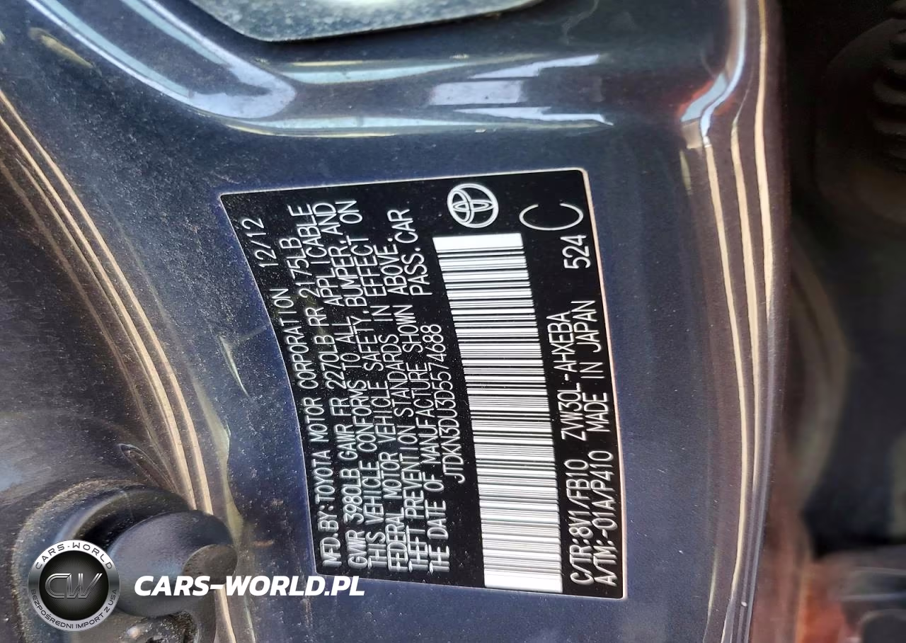 2013 Toyota Prius Two VIN:JTDKN3DU3D5574688 - 12