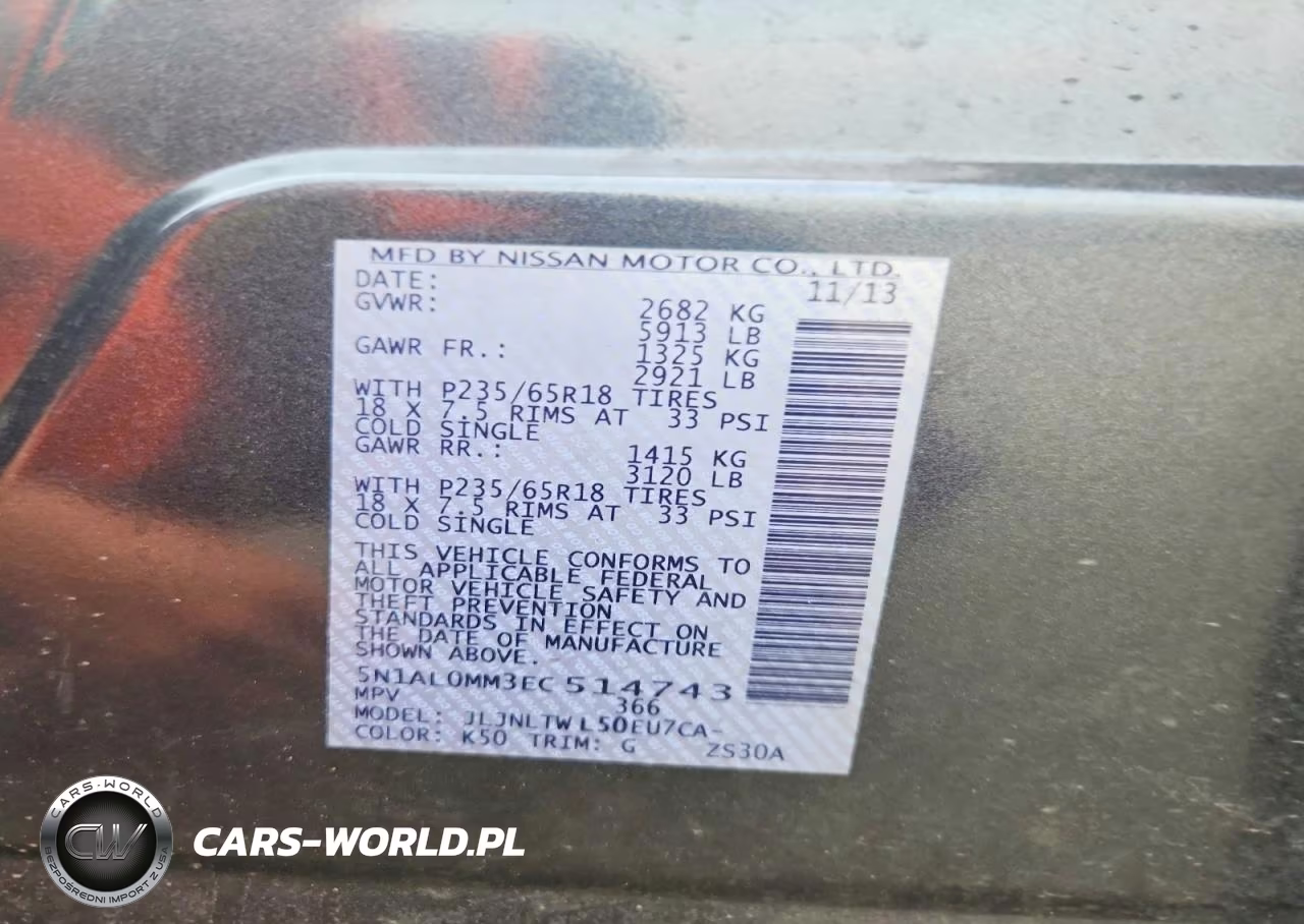 2014 Infiniti Qx60 Base VIN:5N1AL0MM3EC514743 - 12