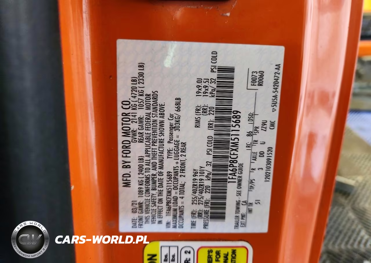 2021 Ford Mustang Gt VIN:1FA6P8CFXM5115689 - 13
