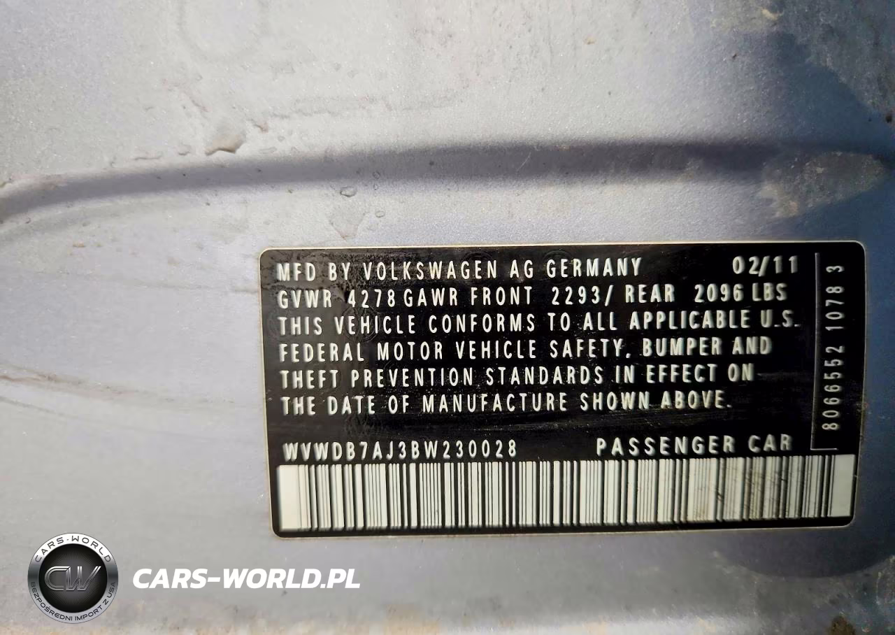 2011 Volkswagen Golf VIN:WVWDB7AJ3BW230028 - 13