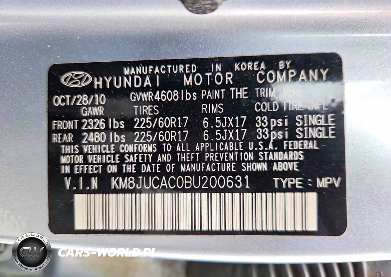 2011 Hyundai Tucson Gls VIN:KM8JUCAC0BU200631 - 13
