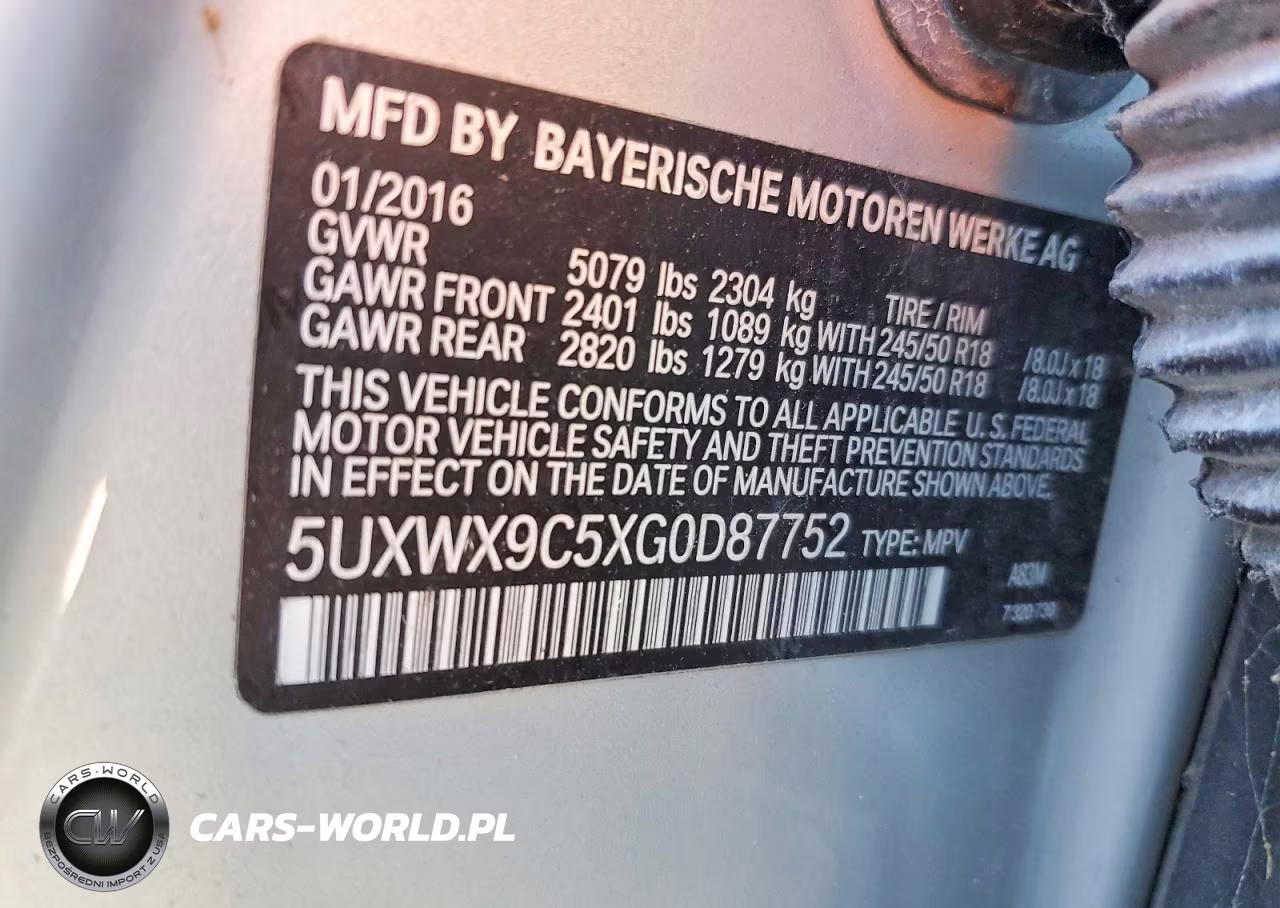 2016 BMW X3 xDrive28I VIN:5UXWX9C5XG0D87752 - 13