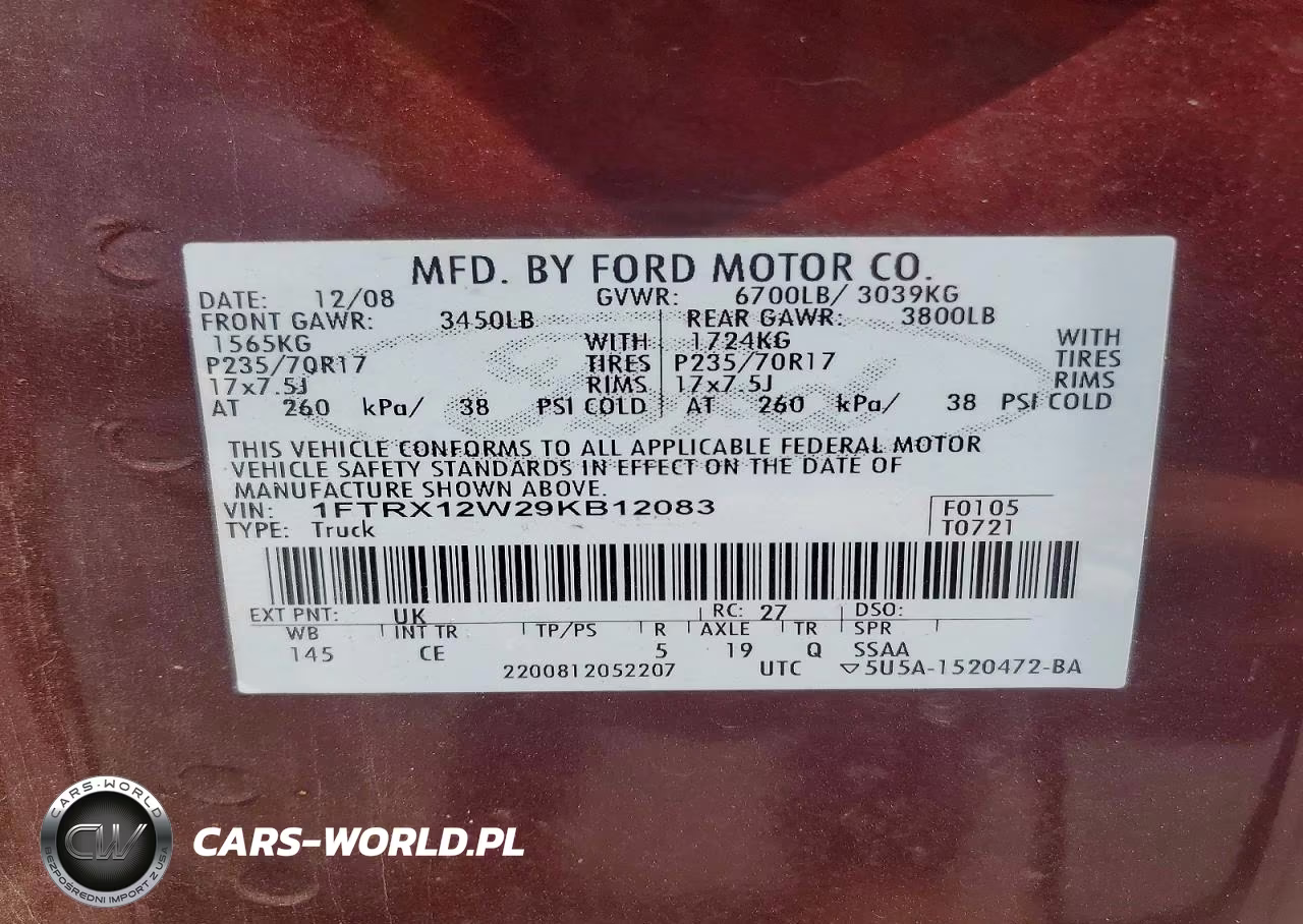 2009 Ford F150 Super Cab VIN:1FTRX12W29KB12083 - 12