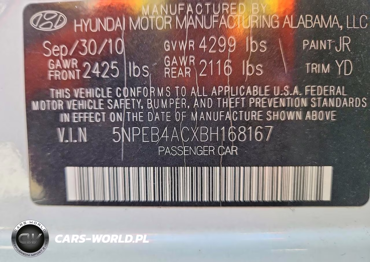 2011 Hyundai Sonata Gls VIN:5NPEB4ACXBH168167 - 12