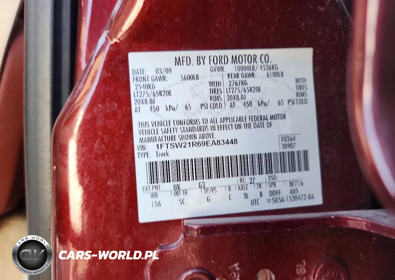 2009 Ford F250 Super Duty VIN:1FTSW21R69EA83448 - 13
