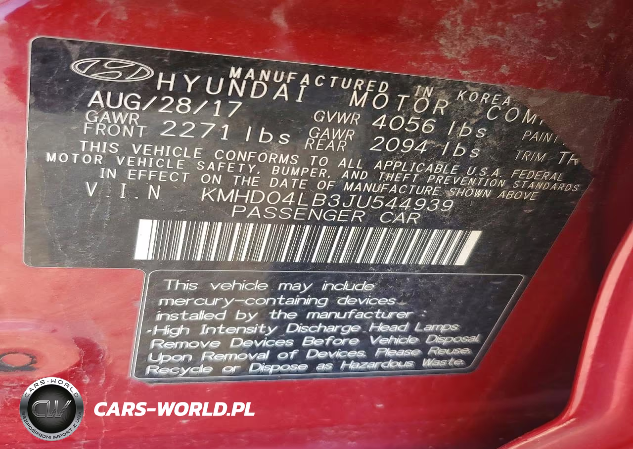 2018 Hyundai Elantra Sport VIN:KMHD04LB3JU544939 - 12