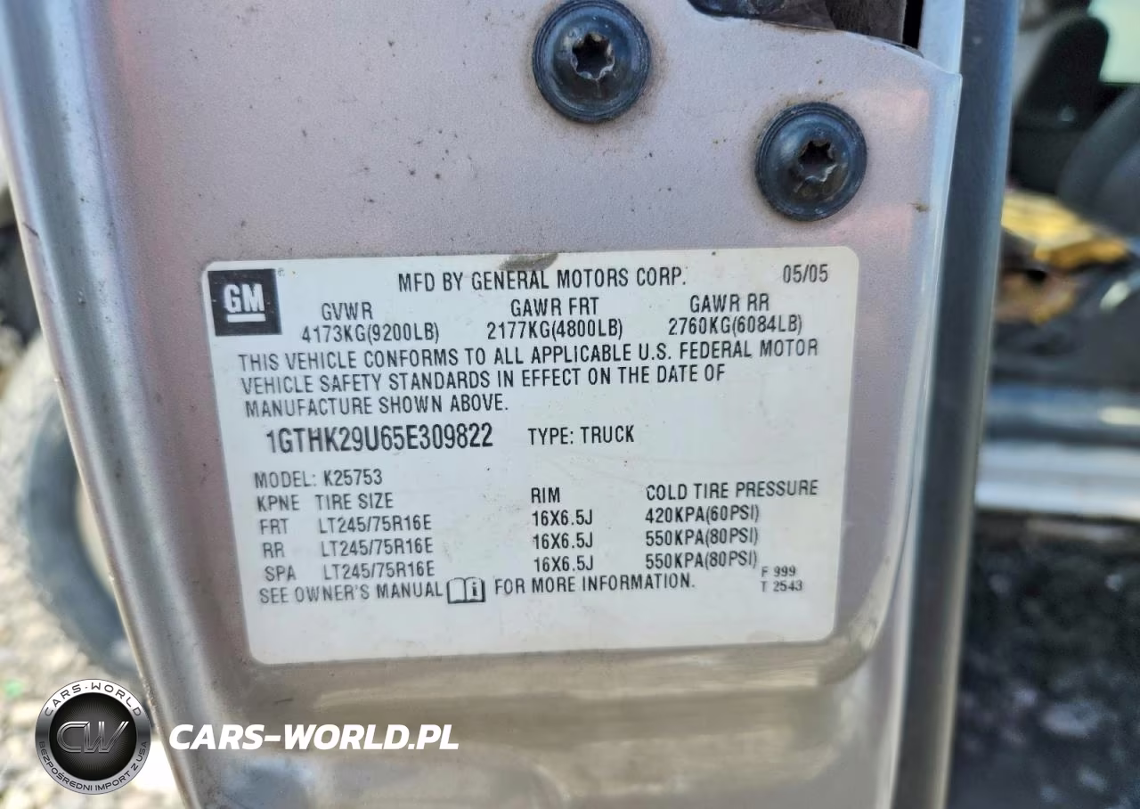 2005 GMC Sierra K2500 Heavy Duty VIN:1GTHK29U65E309822 - 12