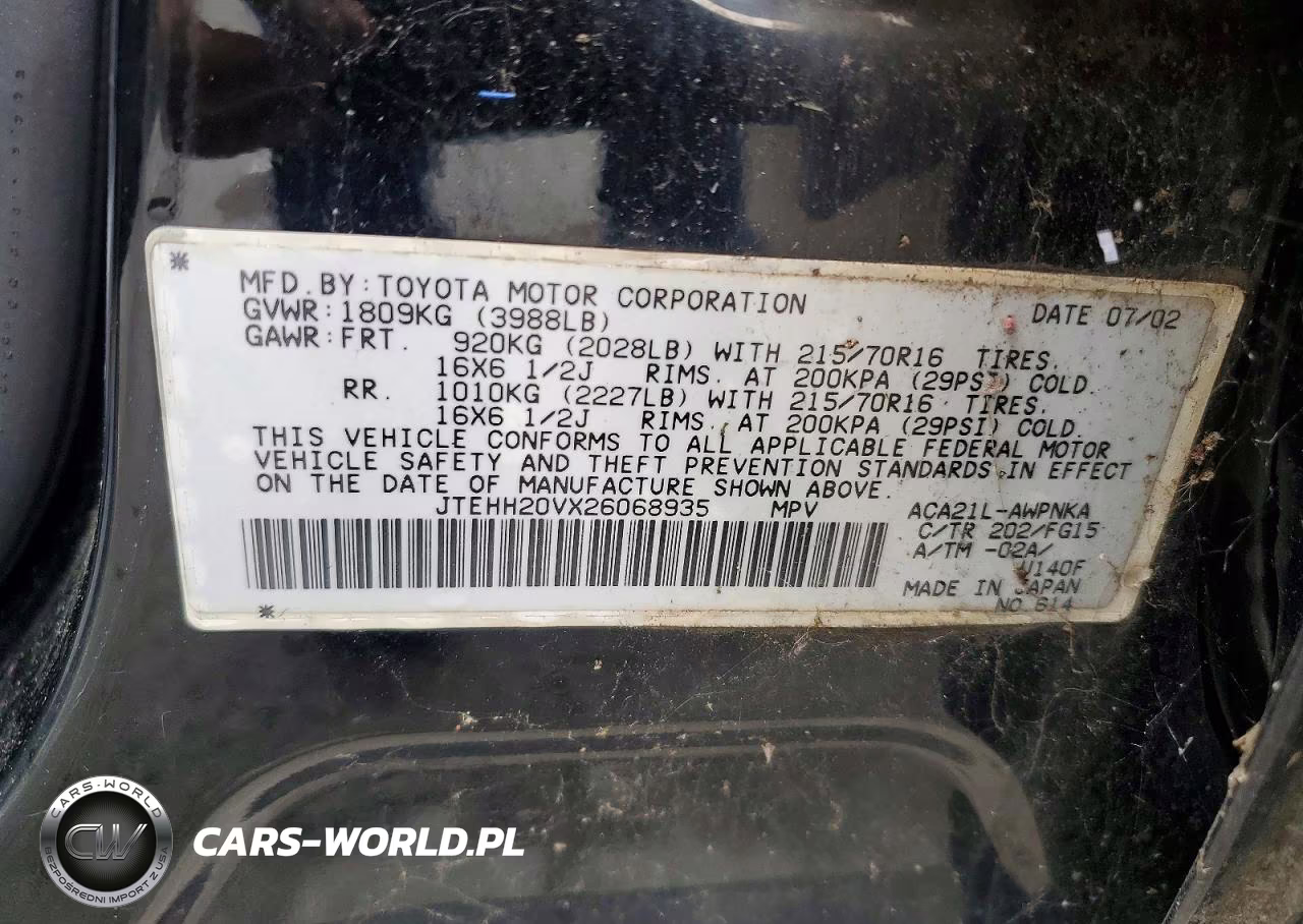 2002 Toyota Rav4 Base VIN:JTEHH20VX26068935 - 14