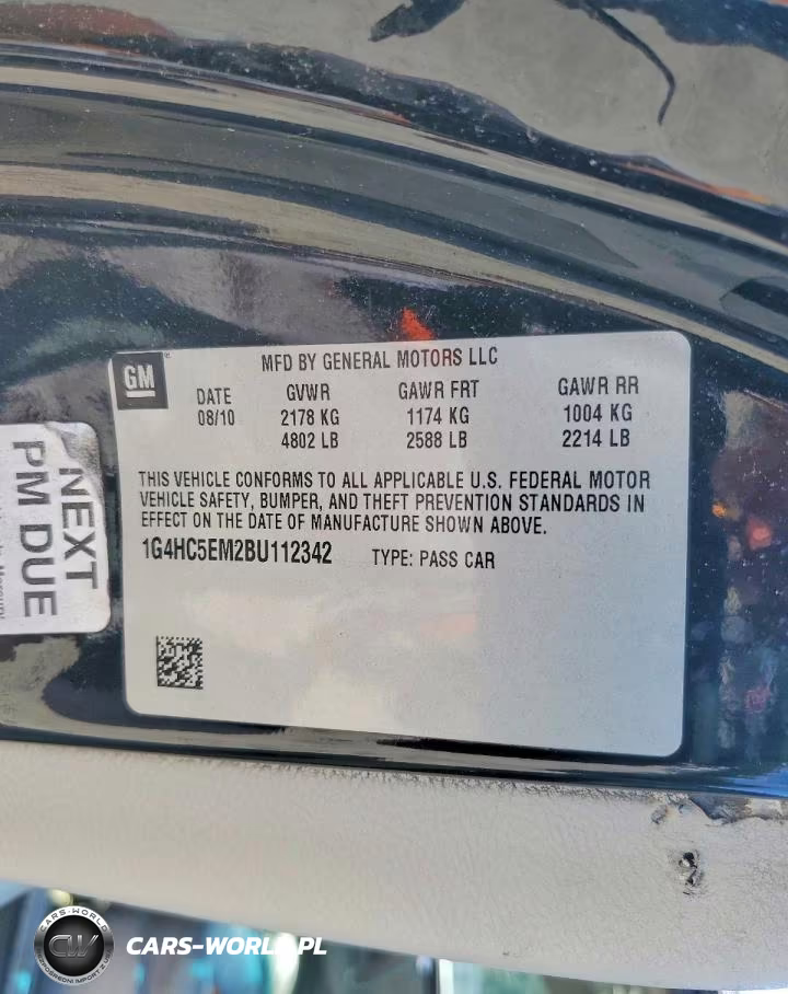 2011 Buick Lucerne Cxl VIN:1G4HC5EM2BU112342 - 12