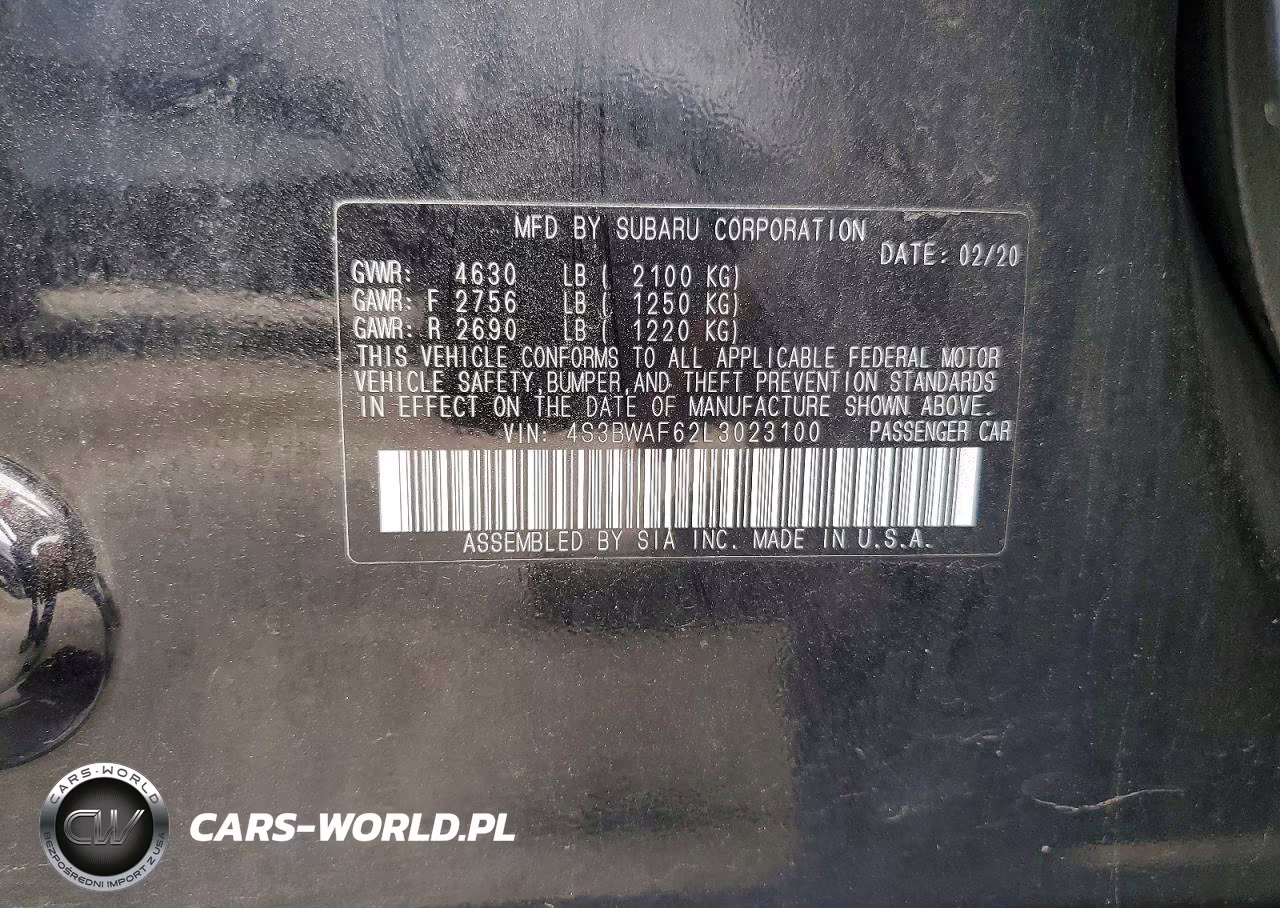 2020 Subaru Legacy Sport VIN:4S3BWAF62L3023100 - 12