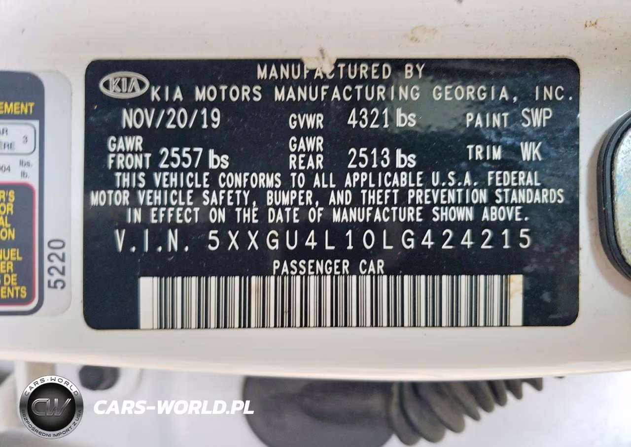 2020 Kia Optima Ex VIN:5XXGU4L10LG424215 - 12