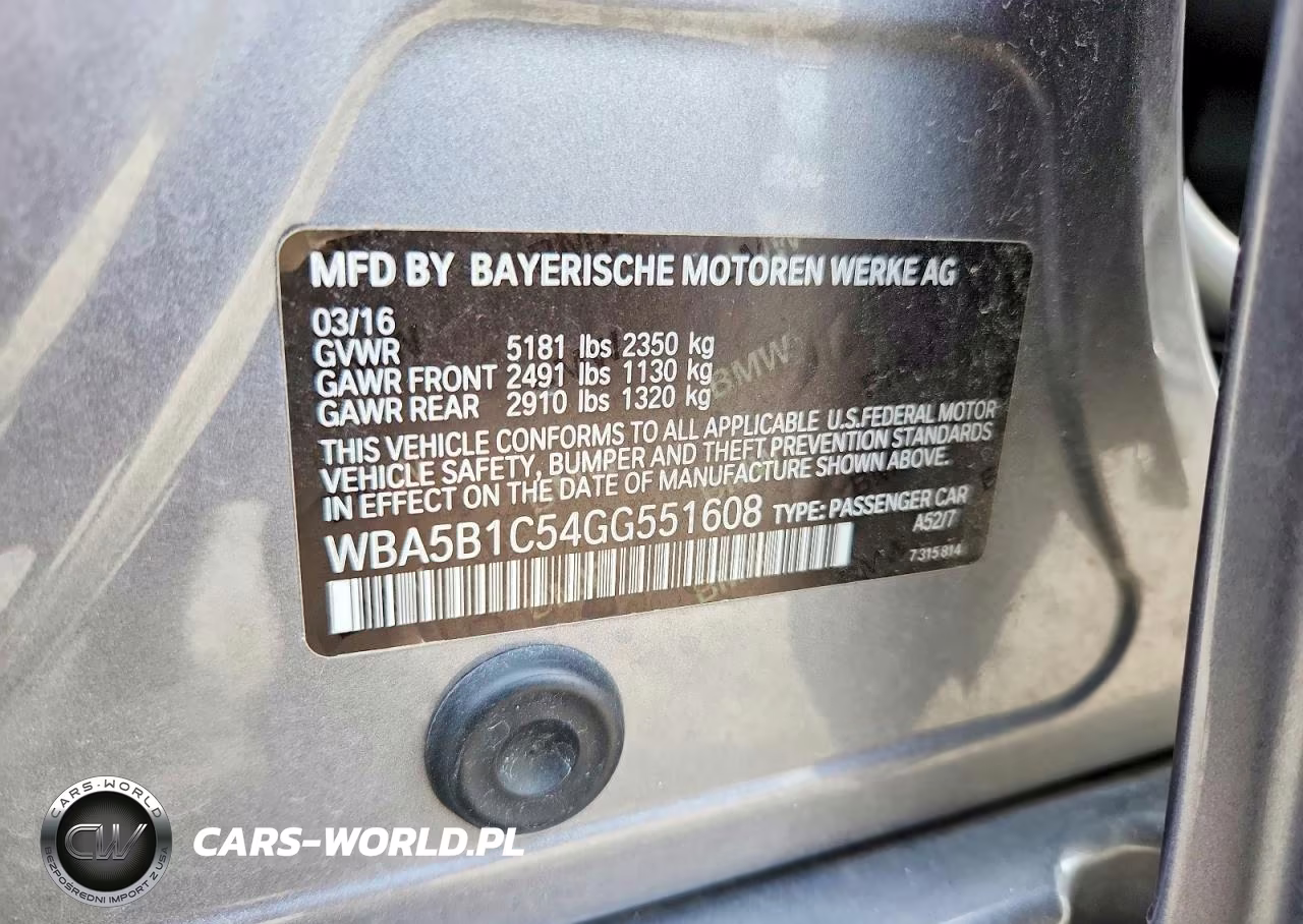 2016 BMW 535 I VIN:WBA5B1C54GG551608 - 12