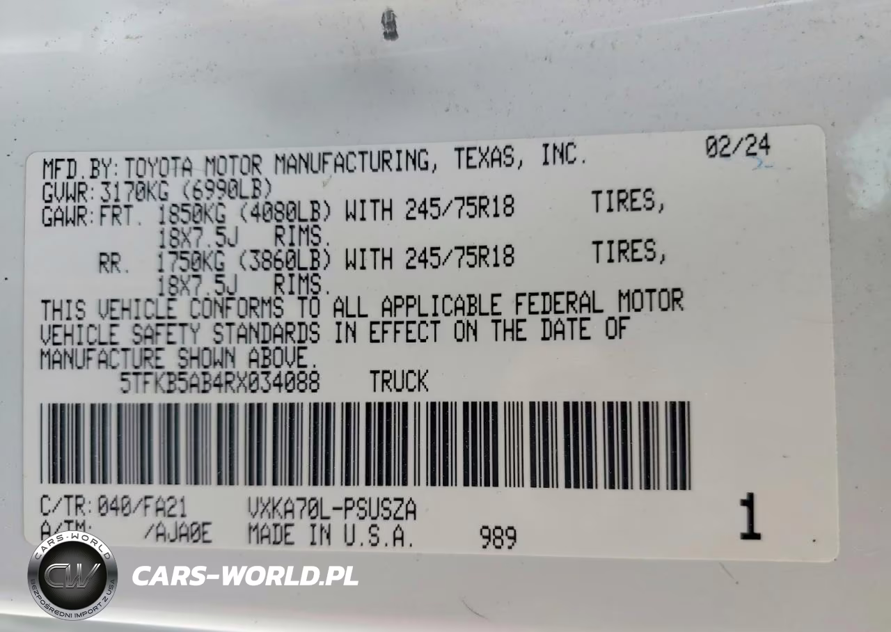 2024 Toyota Tundra Sr VIN:5TFKB5AB4RX034088 - 12
