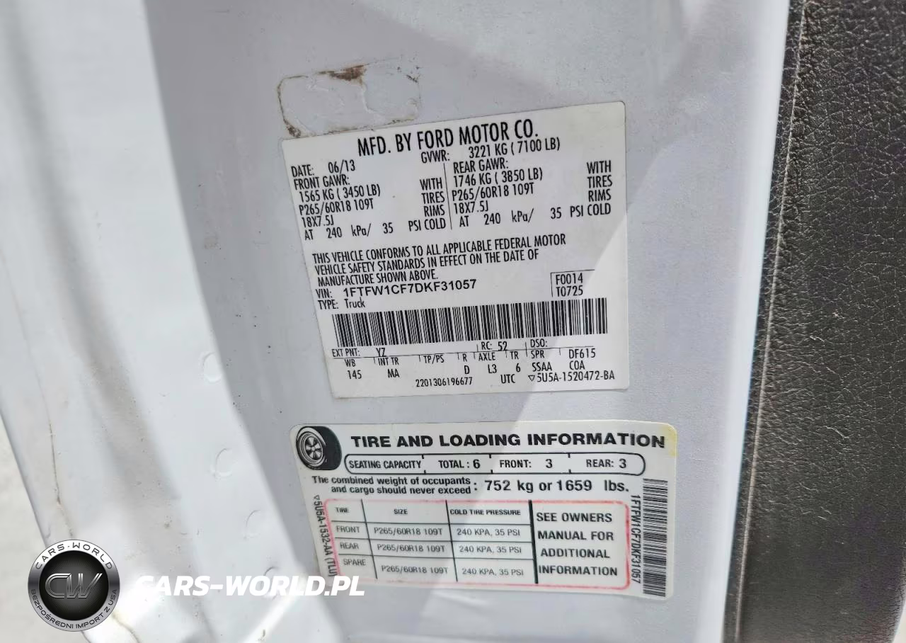 2013 Ford F150 Supercrew VIN:1FTFW1CF7DKF31057 - 12