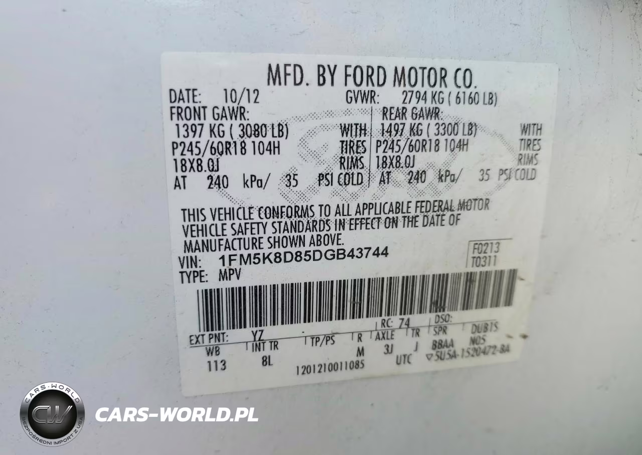 2013 Ford Explorer Xlt VIN:1FM5K8D85DGB43744 - 12