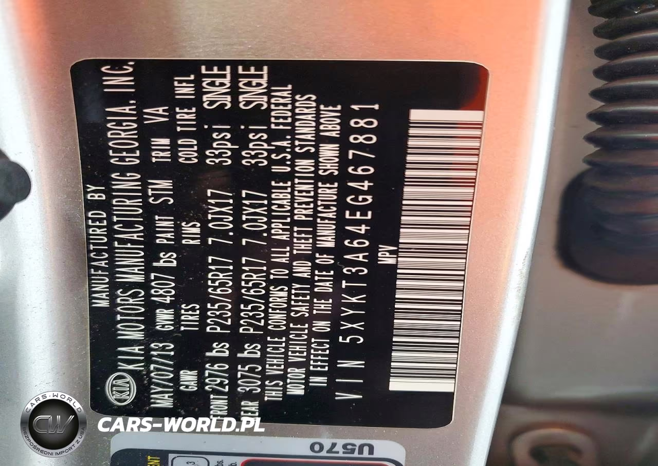 2014 Kia Sorento Lx VIN:5XYKT3A64EG467881 - 13