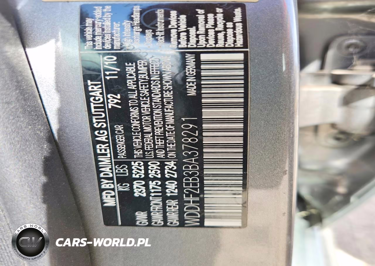 2011 Mercedes-Benz E 350 Bluetec VIN:WDDHF2EB3BA378291 - 12