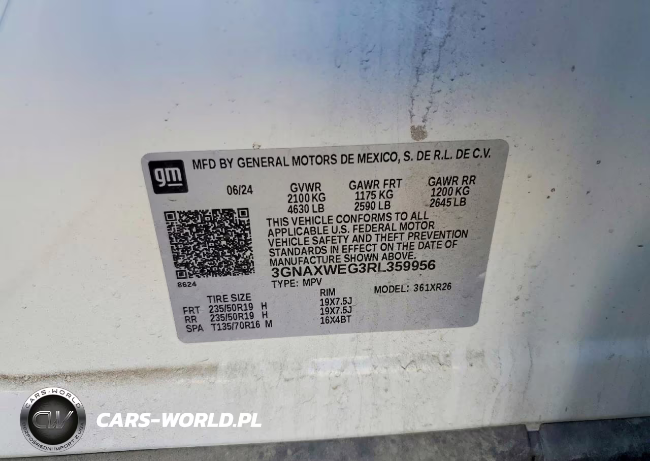 2024 Chevrolet Equinox Rs VIN:3GNAXWEG3RL359956 - 12