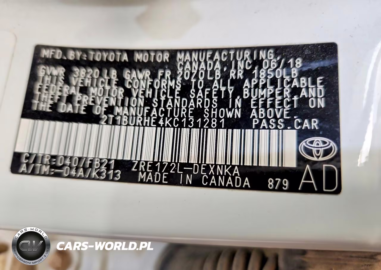 2019 Toyota Corolla Le VIN:2T1BURHE4KC131281 - 13