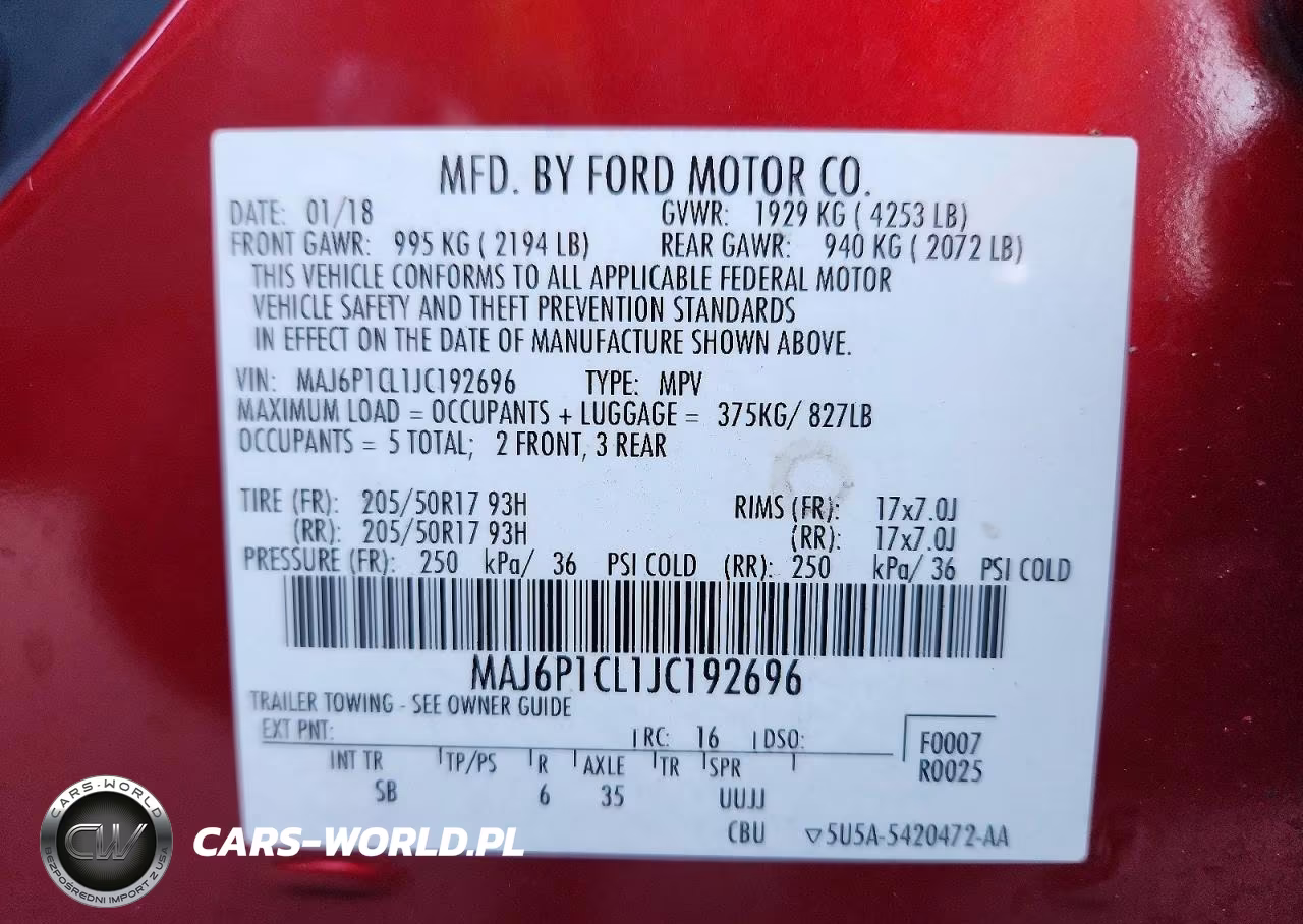 2018 Ford Ecosport Ses VIN:MAJ6P1CL1JC192696 - 12