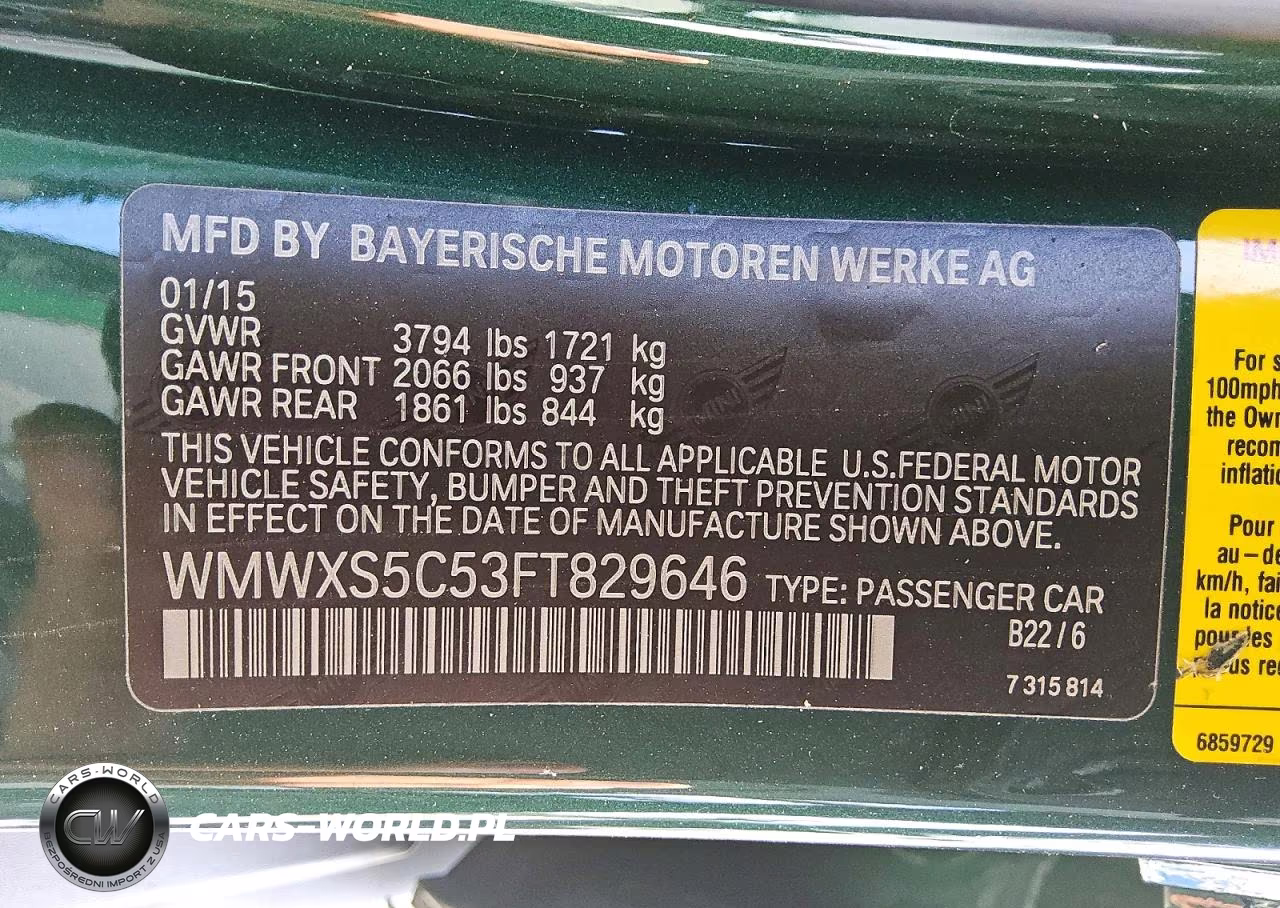 2015 Mini Cooper VIN:WMWXS5C53FT829646 - 12