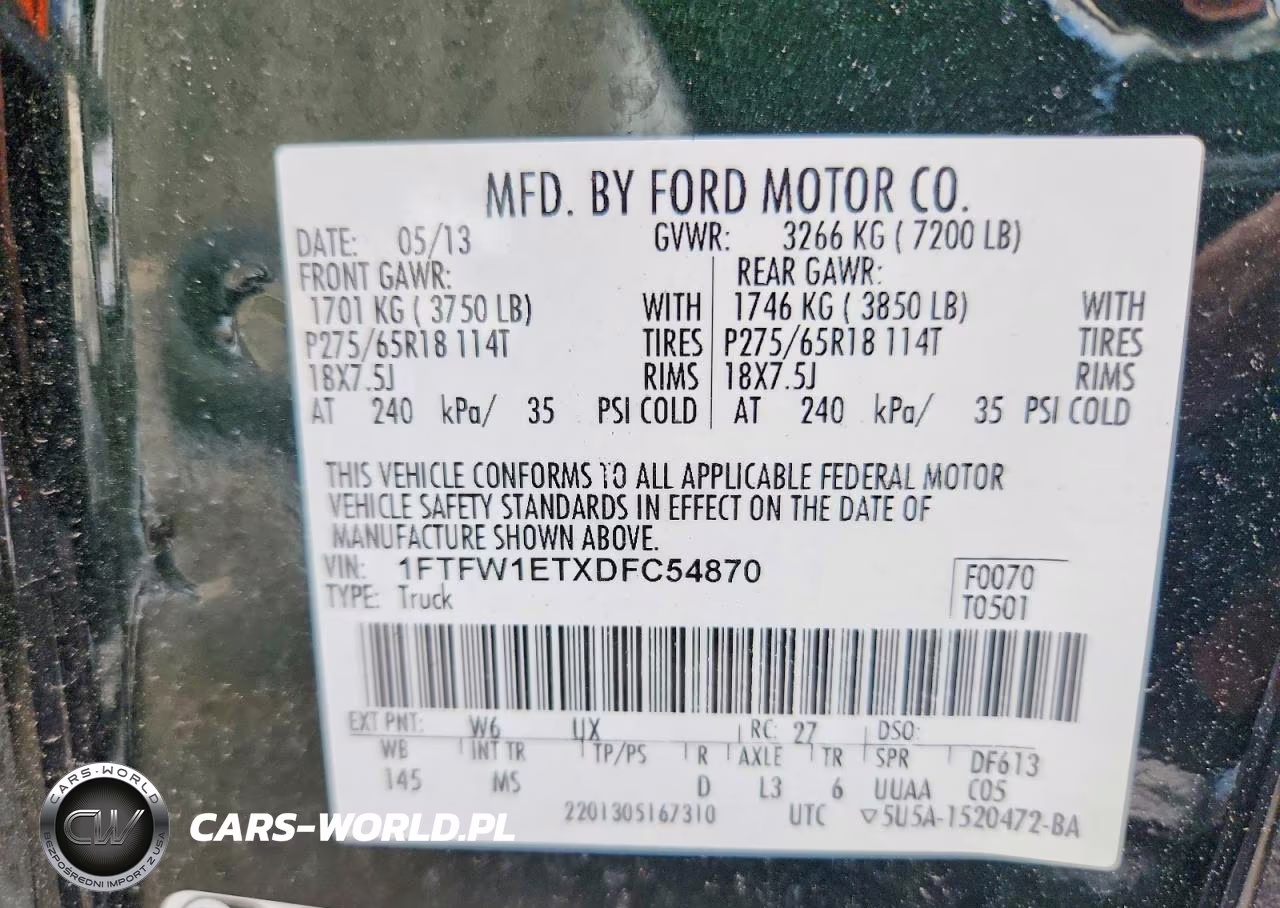 2013 Ford F150 Supercrew VIN:1FTFW1ETXDFC54870 - 12