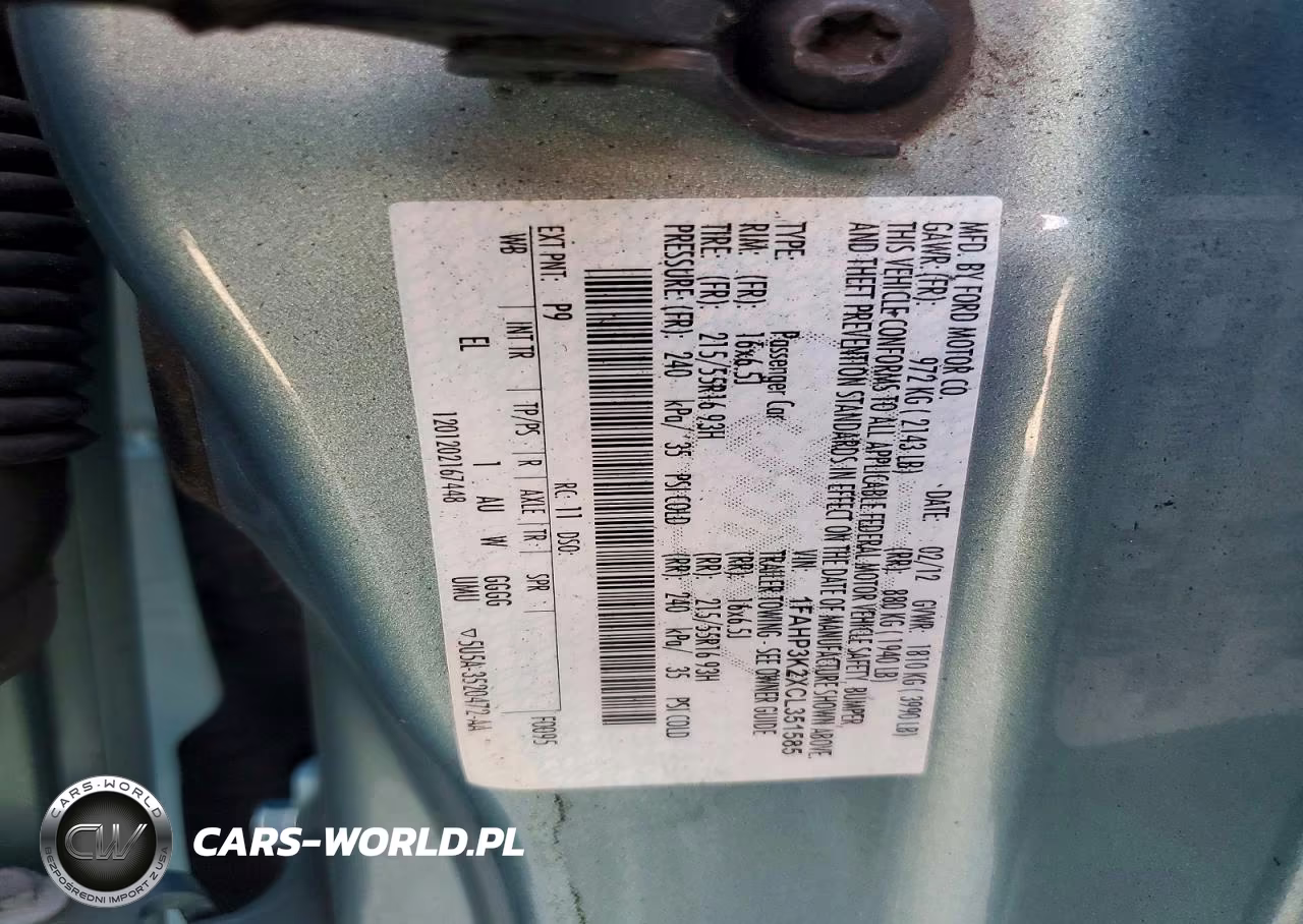 2012 Ford Focus Se VIN:1FAHP3K2XCL351585 - 12